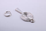 Spiral of Life Charm, Traditional Charm, Made from Solid 925 Grade Sterling Silver, Complete with Attachment Link