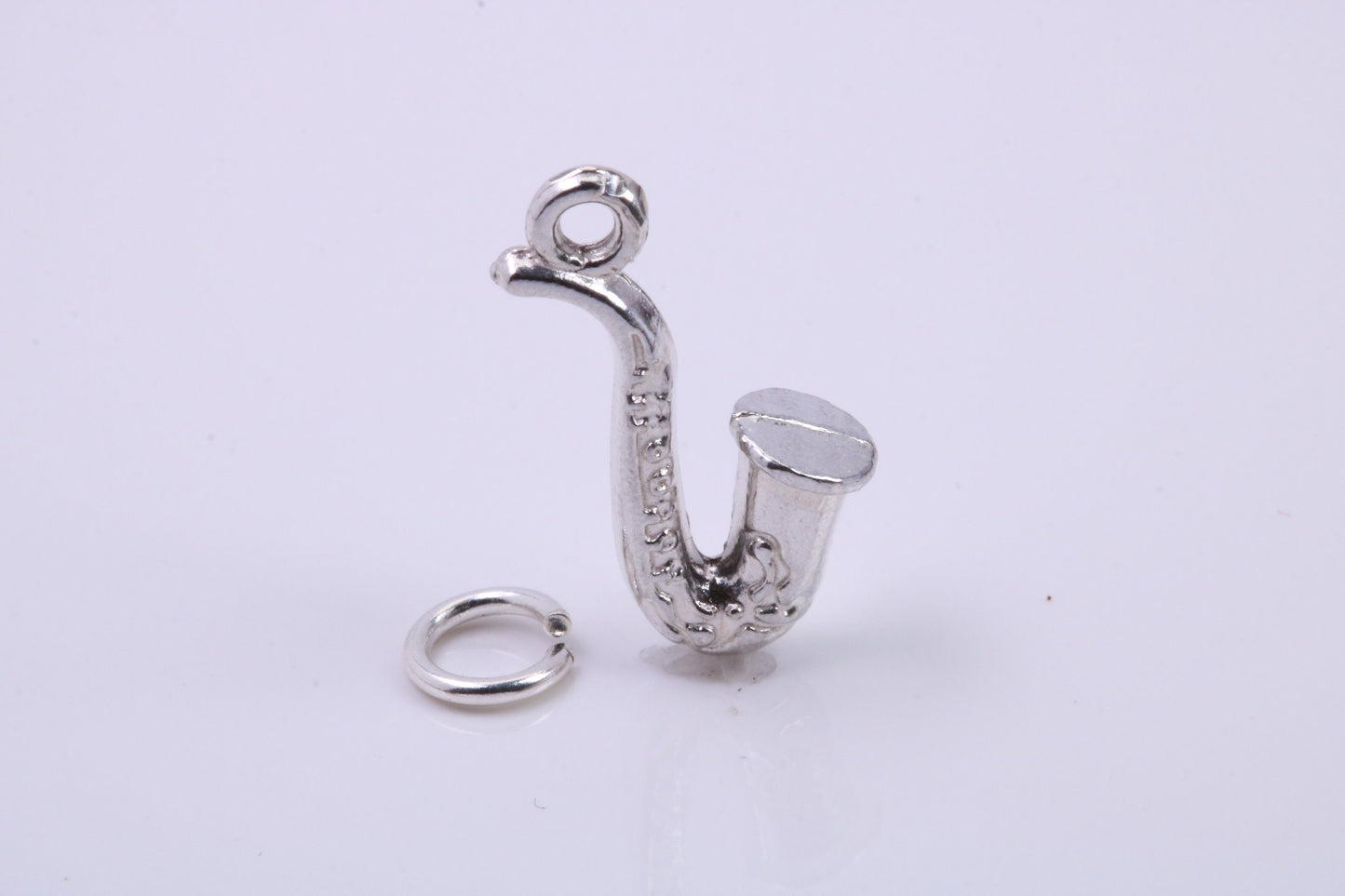 Saxophone Charm, Traditional Charm, Made from Solid 925 Grade Sterling Silver, Complete with Attachment Link