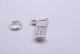 Cell Phone Charm, Traditional Charm, Made from Solid 925 Grade Sterling Silver, Complete with Attachment Link
