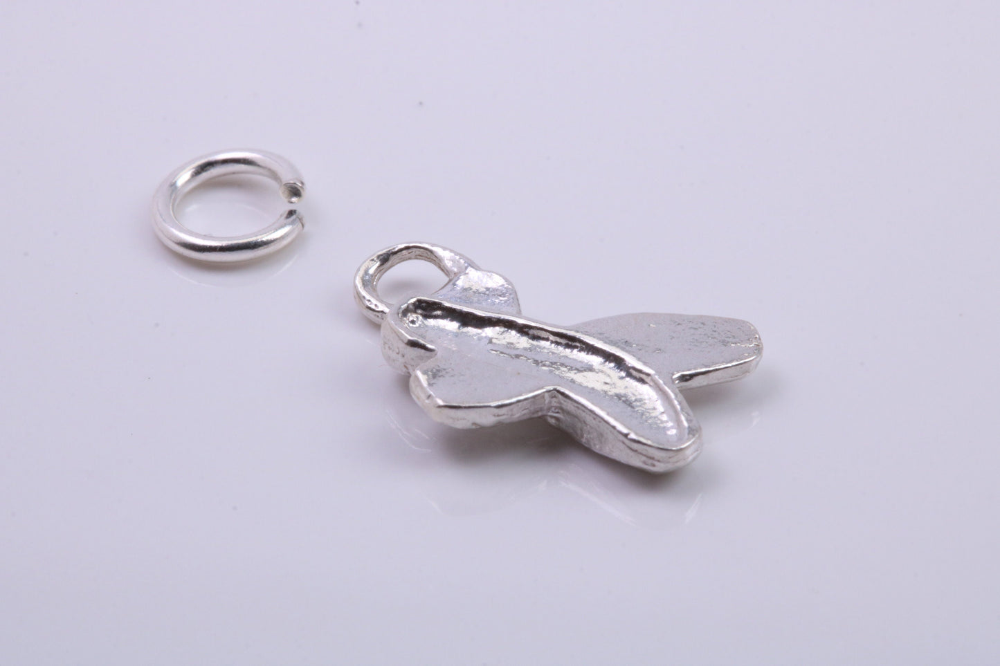 Ballerina Slippers Charm, Traditional Charm, Made from Solid 925 Grade Sterling Silver, Complete with Attachment Link
