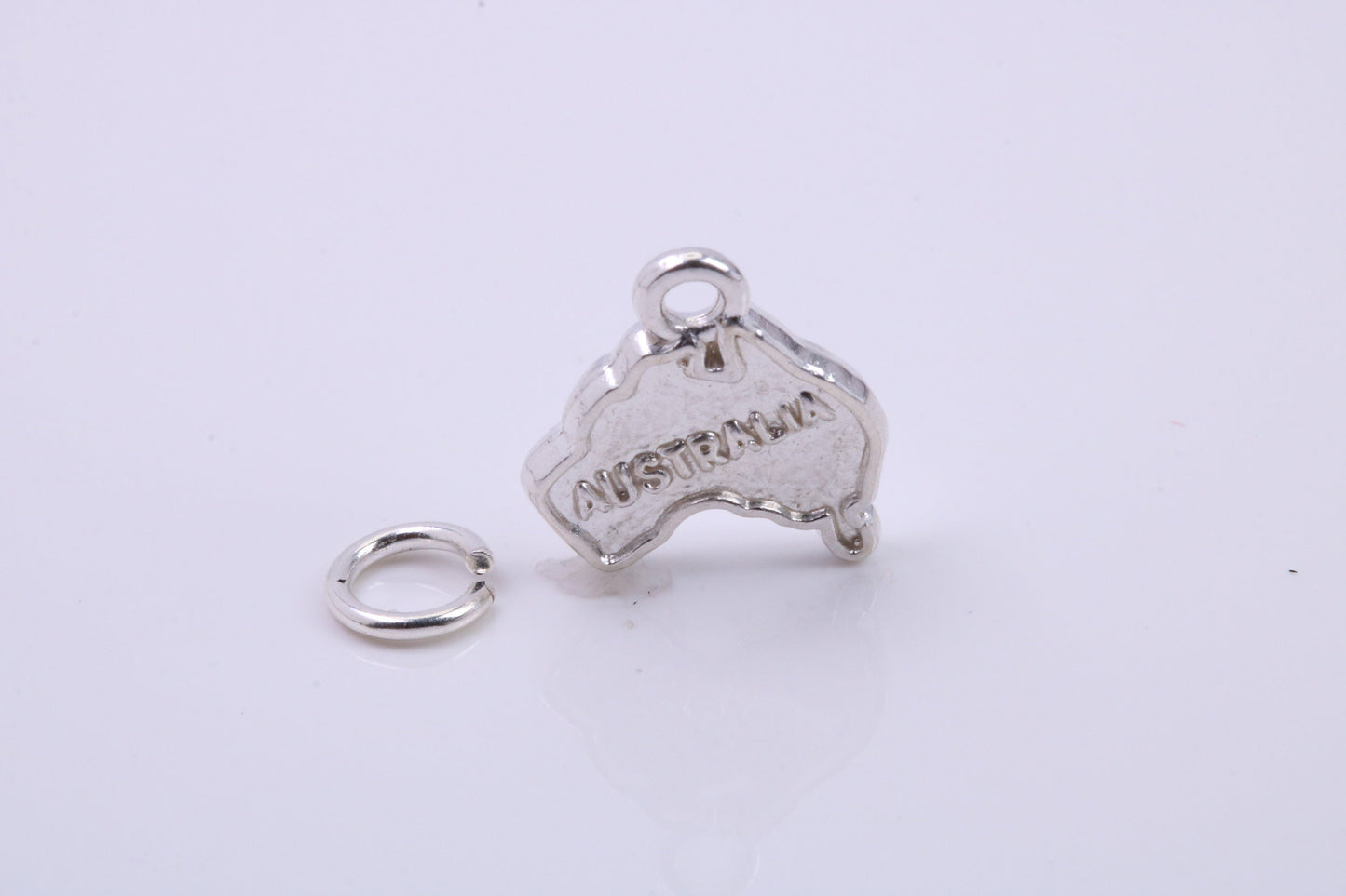 Australia Charm, Traditional Charm, Made from Solid 925 Grade Sterling Silver, Complete with Attachment Link