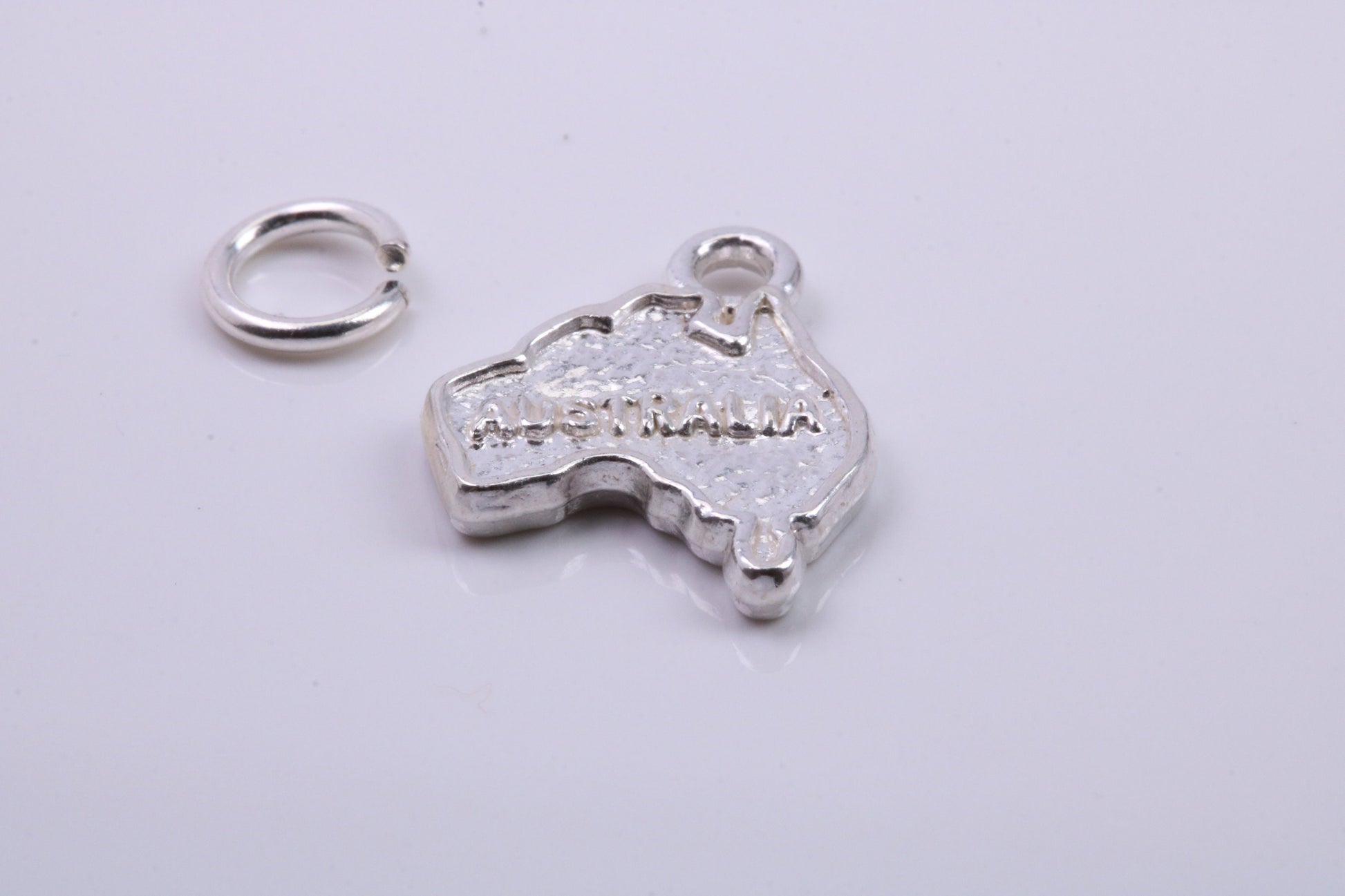 Australia Charm, Traditional Charm, Made from Solid 925 Grade Sterling Silver, Complete with Attachment Link