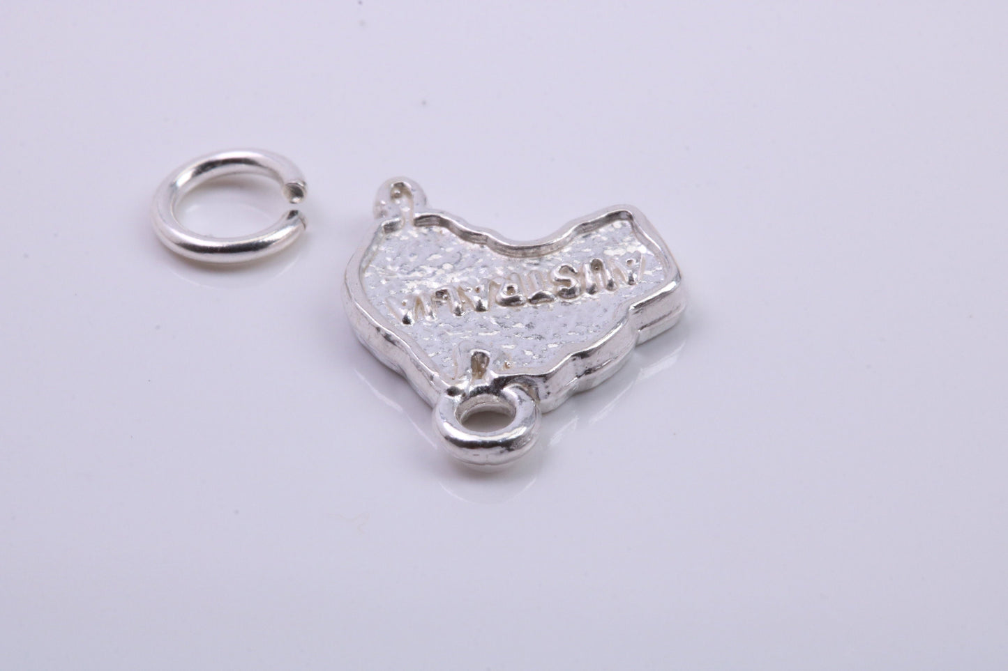 Australia Charm, Traditional Charm, Made from Solid 925 Grade Sterling Silver, Complete with Attachment Link