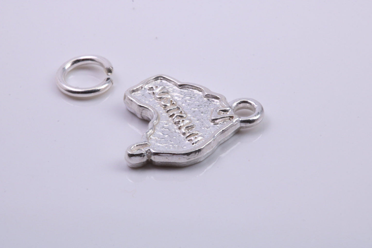 Australia Charm, Traditional Charm, Made from Solid 925 Grade Sterling Silver, Complete with Attachment Link