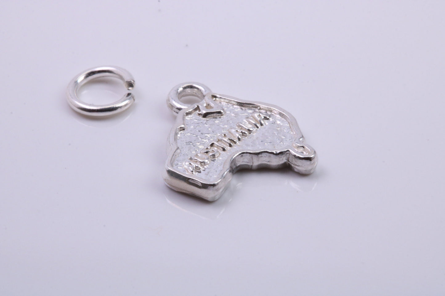 Australia Charm, Traditional Charm, Made from Solid 925 Grade Sterling Silver, Complete with Attachment Link