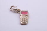 Cell Phone Charm, Traditional Charm, Made from Solid 925 Grade Sterling Silver, Complete with Attachment Link