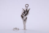 Rose Flower Charm, Traditional Charm, Made from Solid 925 Grade Sterling Silver, Complete with Attachment Link