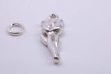 Rose Flower Charm, Traditional Charm, Made from Solid 925 Grade Sterling Silver, Complete with Attachment Link
