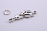 Rose Flower Charm, Traditional Charm, Made from Solid 925 Grade Sterling Silver, Complete with Attachment Link