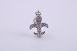 C Z set Anchor Charm, Traditional Charm, Made from Solid 925 Grade Sterling Silver, Complete with Attachment Link