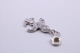 C Z set Anchor Charm, Traditional Charm, Made from Solid 925 Grade Sterling Silver, Complete with Attachment Link