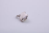 Pearl set Flower Charm, Traditional Charm, Made from Solid 925 Grade Sterling Silver, Complete with Attachment Link