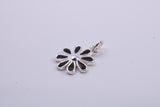 Daisy Flower Charm, Traditional Charm, Made from Solid 925 Grade Sterling Silver, Complete with Attachment Link