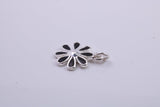 Daisy Flower Charm, Traditional Charm, Made from Solid 925 Grade Sterling Silver, Complete with Attachment Link
