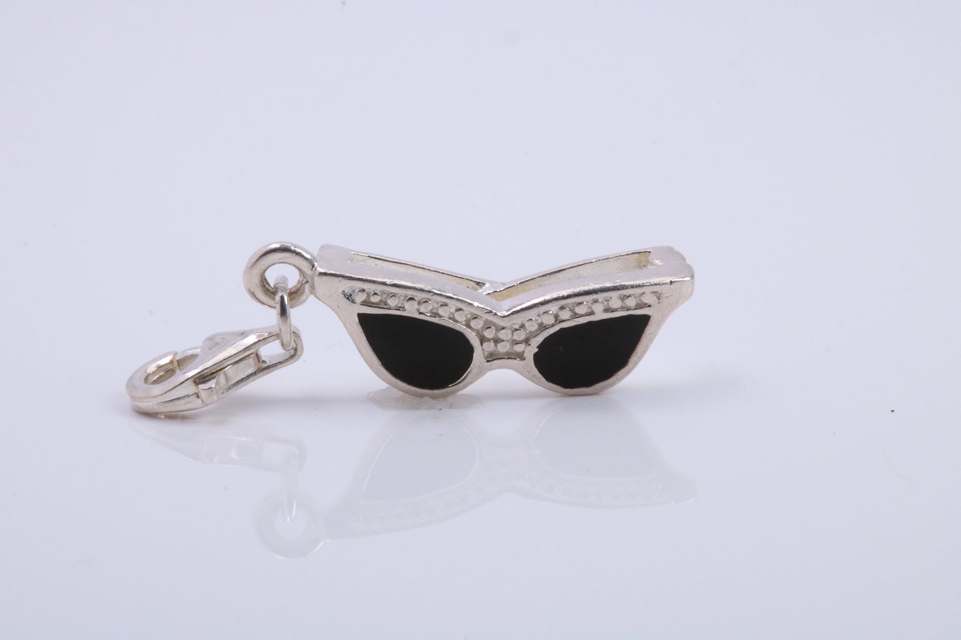 Spectacles Charm, Traditional Charm, Made from Solid 925 Grade Sterling Silver, Complete with Attachment Link
