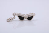 Spectacles Charm, Traditional Charm, Made from Solid 925 Grade Sterling Silver, Complete with Attachment Link