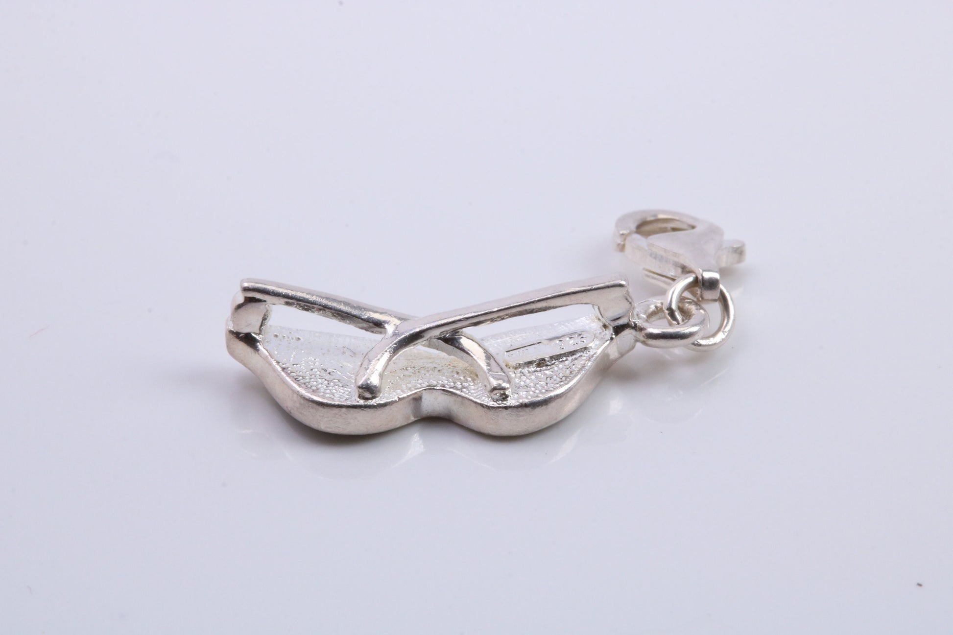 Spectacles Charm, Traditional Charm, Made from Solid 925 Grade Sterling Silver, Complete with Attachment Link