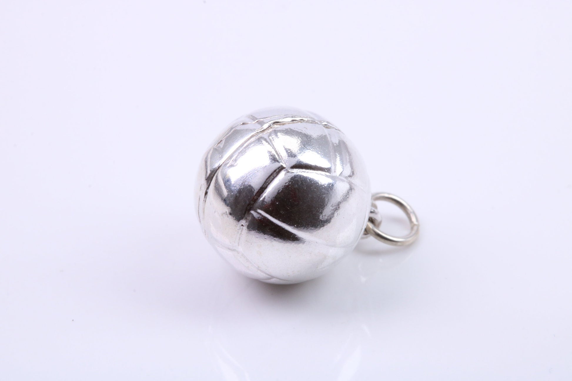 Foot Ball Charm, Traditional Charm, Made from Solid 925 Grade Sterling Silver, Complete with Attachment Link