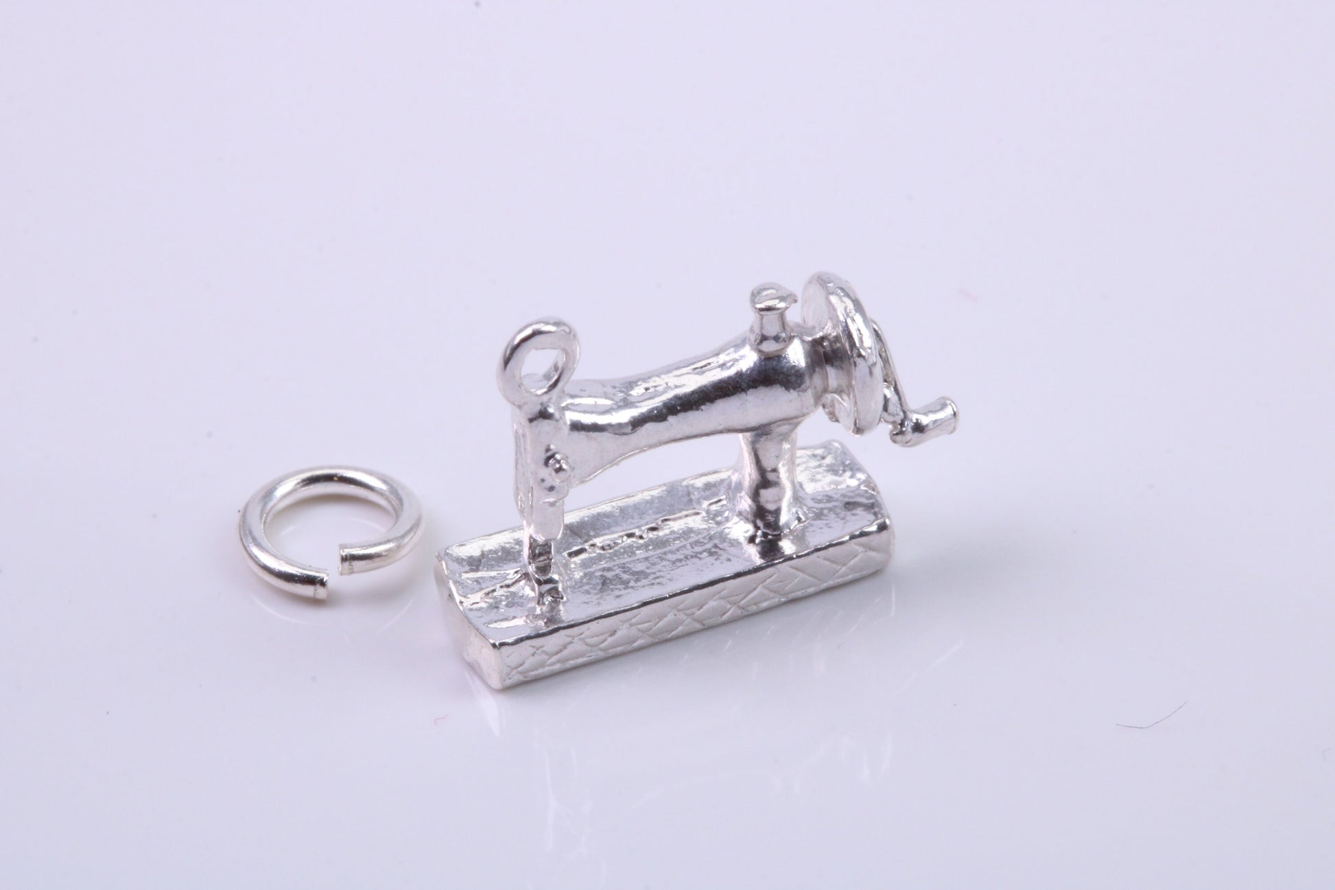 Sewing Machine Charm, Traditional Charm, Made from Solid 925 Grade Sterling Silver, Complete with Attachment Link