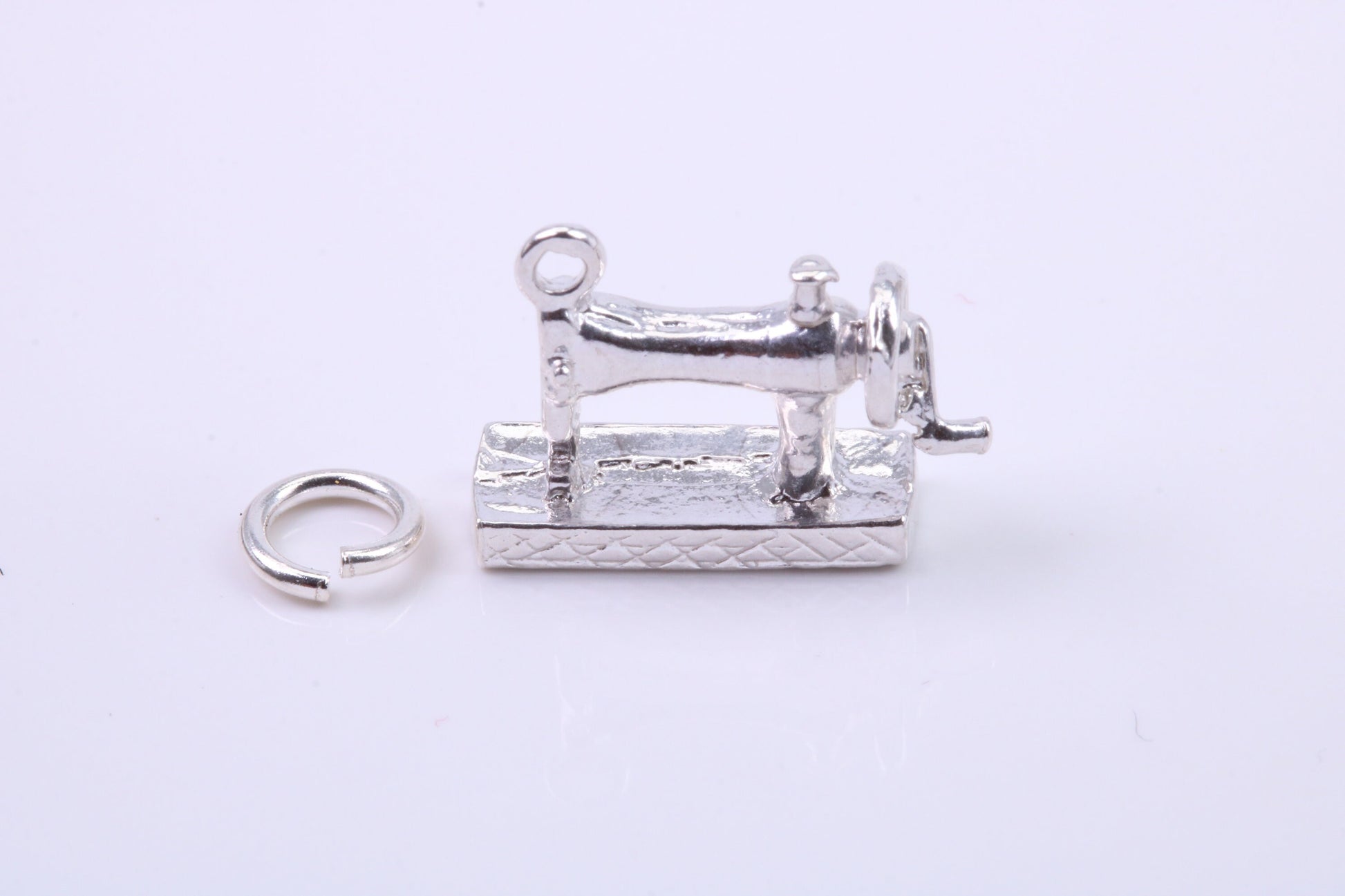 Sewing Machine Charm, Traditional Charm, Made from Solid 925 Grade Sterling Silver, Complete with Attachment Link