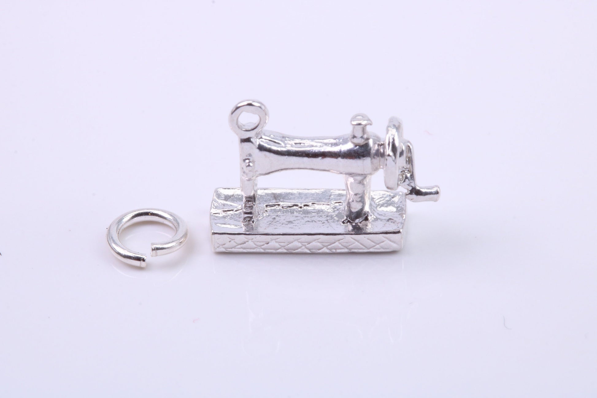 Sewing Machine Charm, Traditional Charm, Made from Solid 925 Grade Sterling Silver, Complete with Attachment Link