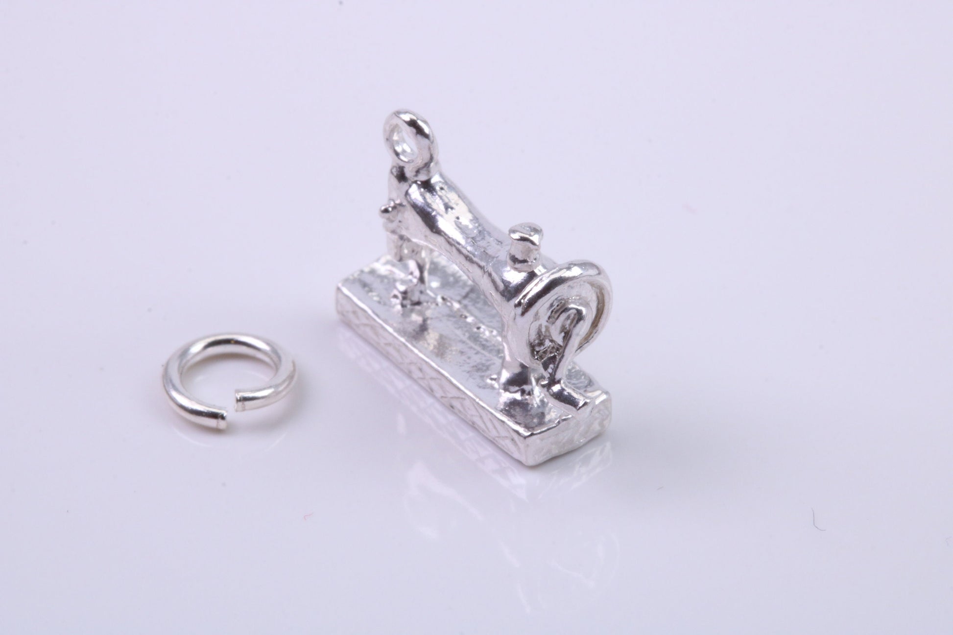 Sewing Machine Charm, Traditional Charm, Made from Solid 925 Grade Sterling Silver, Complete with Attachment Link