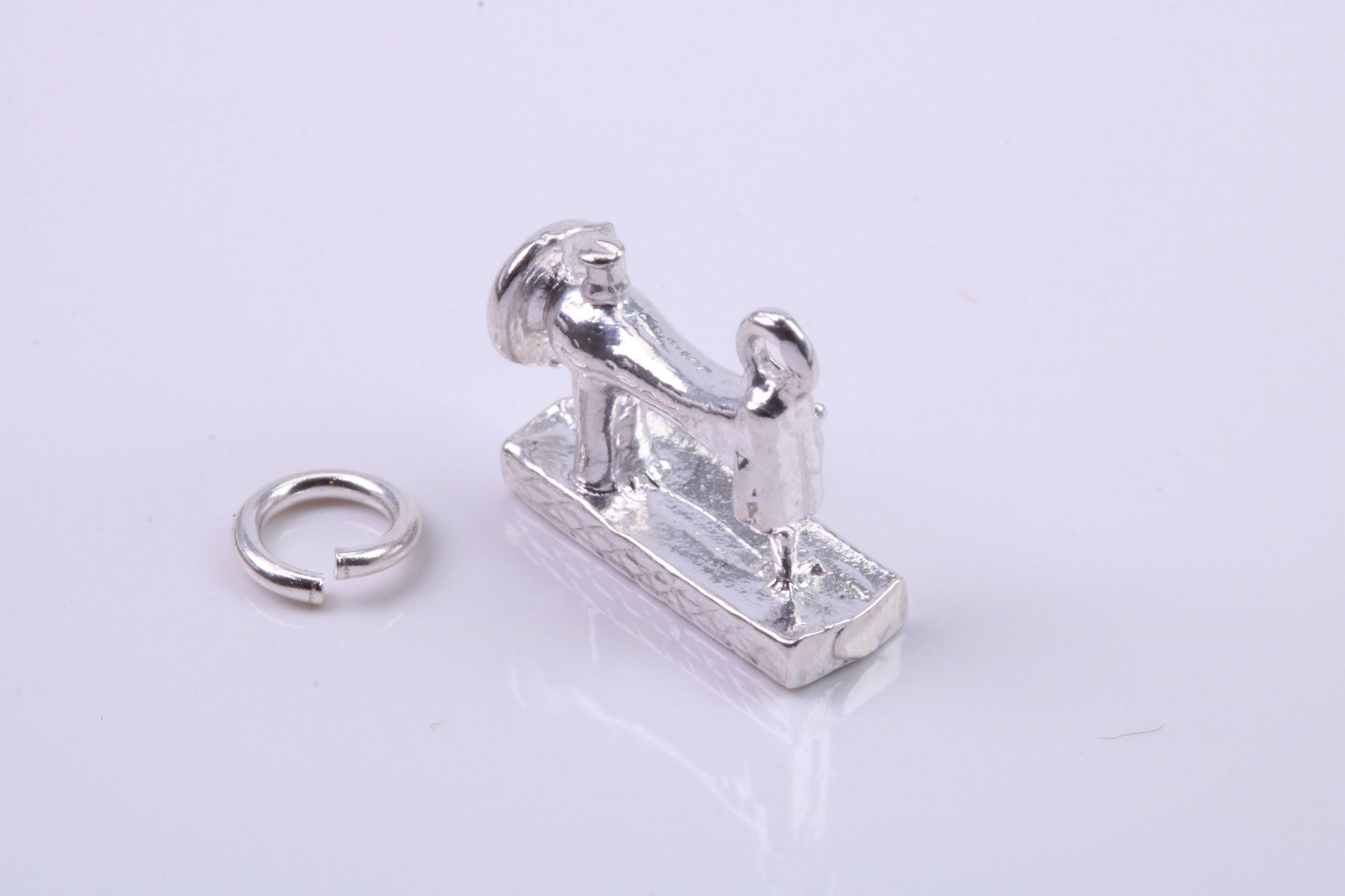 Sewing Machine Charm, Traditional Charm, Made from Solid 925 Grade Sterling Silver, Complete with Attachment Link
