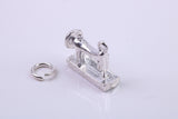 Sewing Machine Charm, Traditional Charm, Made from Solid 925 Grade Sterling Silver, Complete with Attachment Link
