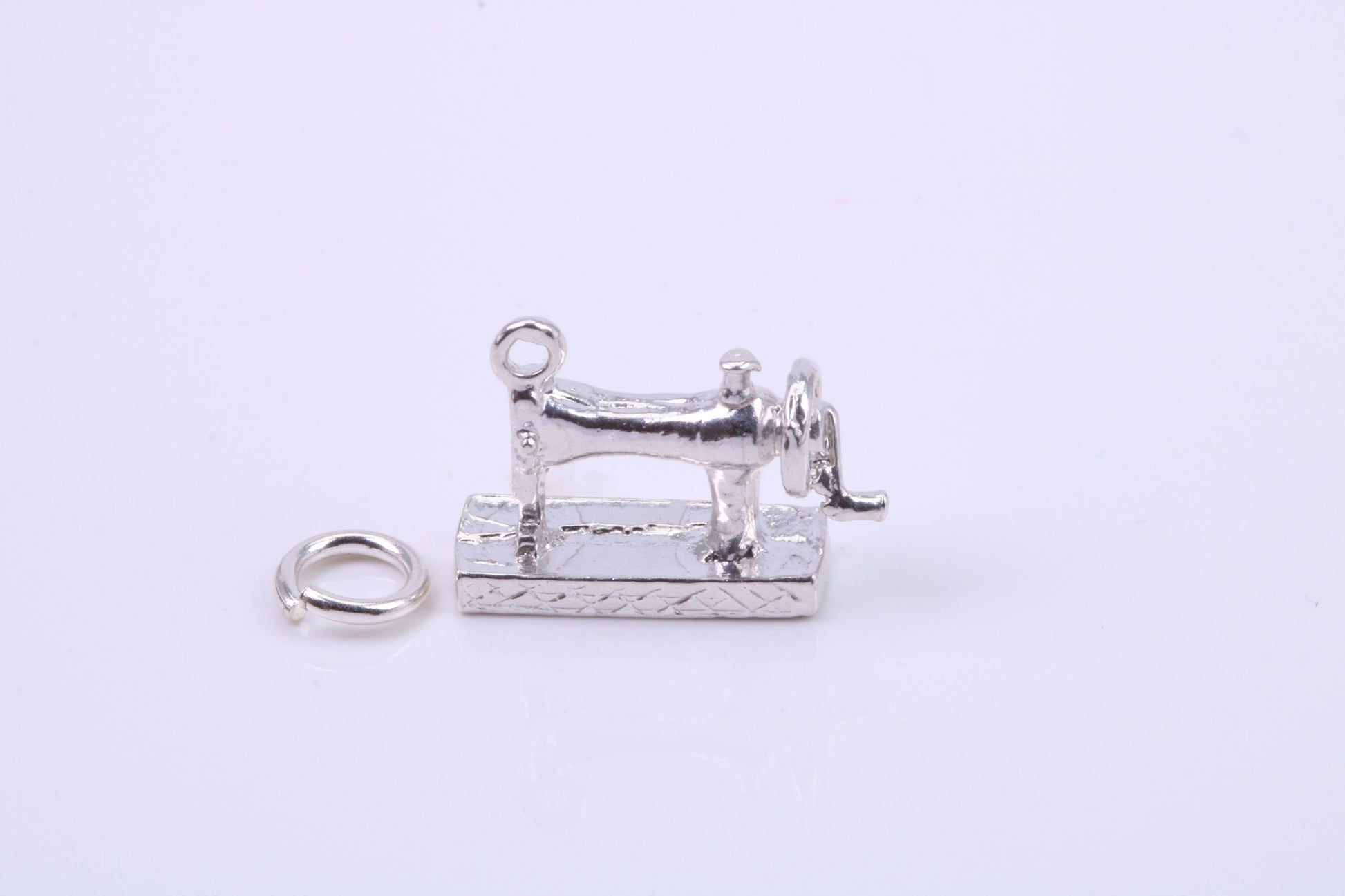 Sewing Machine Charm, Traditional Charm, Made from Solid 925 Grade Sterling Silver, Complete with Attachment Link