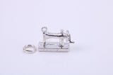 Sewing Machine Charm, Traditional Charm, Made from Solid 925 Grade Sterling Silver, Complete with Attachment Link