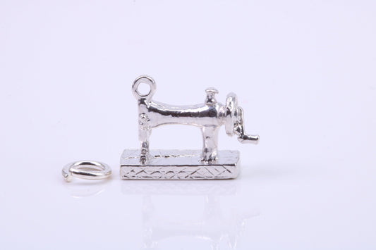 Sewing Machine Charm, Traditional Charm, Made from Solid 925 Grade Sterling Silver, Complete with Attachment Link