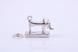 Sewing Machine Charm, Traditional Charm, Made from Solid 925 Grade Sterling Silver, Complete with Attachment Link