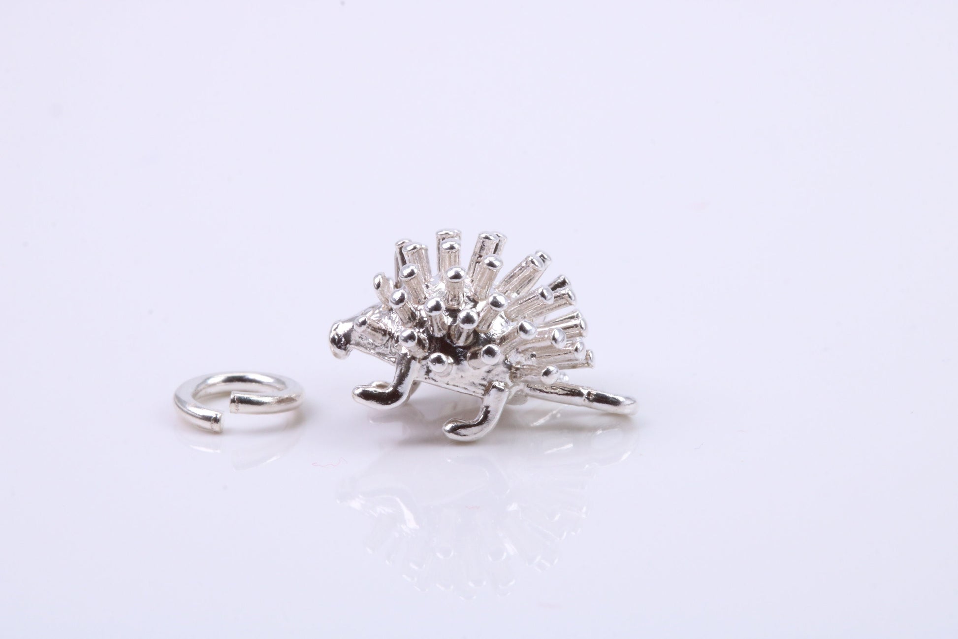 Hedge Hog Charm, Traditional Charm, Made from Solid 925 Grade Sterling Silver, Complete with Attachment Link