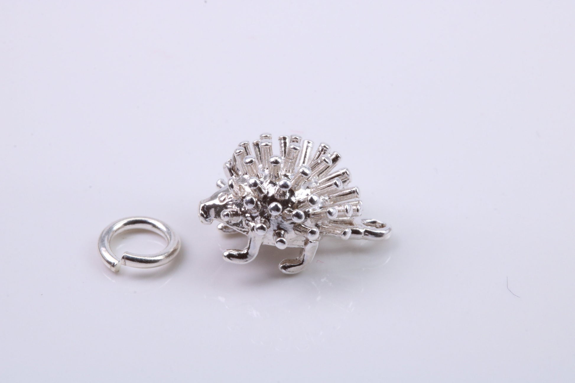 Hedge Hog Charm, Traditional Charm, Made from Solid 925 Grade Sterling Silver, Complete with Attachment Link