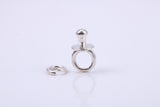 Dummy Charm, Made from Solid Cast Silver, Complete with Attachment Link
