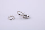 Dummy Charm, Made from Solid Cast Silver, Complete with Attachment Link
