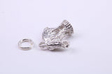 Circus Elephant Charm, Traditional Charm, Made from Solid 925 Grade Sterling Silver, Complete with Attachment Link