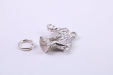 Circus Elephant Charm, Traditional Charm, Made from Solid 925 Grade Sterling Silver, Complete with Attachment Link
