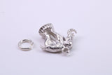 Circus Elephant Charm, Traditional Charm, Made from Solid 925 Grade Sterling Silver, Complete with Attachment Link