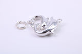 Performing Dolphins Charm, Traditional Charm, Made from Solid 925 Grade Sterling Silver, Complete with Attachment Link