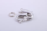 Performing Dolphins Charm, Traditional Charm, Made from Solid 925 Grade Sterling Silver, Complete with Attachment Link