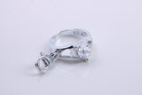Engagement Ring Charm, Traditional Charm, Made from Solid 925 Grade Sterling Silver, Complete with Attachment Link