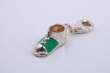 Shoe Charm, Traditional Charm, Made from Solid 925 Grade Sterling Silver, Complete with Attachment Link