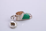 Shoe Charm, Traditional Charm, Made from Solid 925 Grade Sterling Silver, Complete with Attachment Link