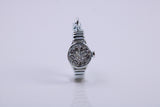 C Z set Watch Charm, Traditional Charm, Made from Solid 925 Grade Sterling Silver, Complete with Attachment Link