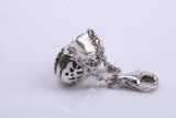 Opening Hand Bag Charm, Traditional Charm, Made from Solid 925 Grade Sterling Silver, Complete with Attachment Link