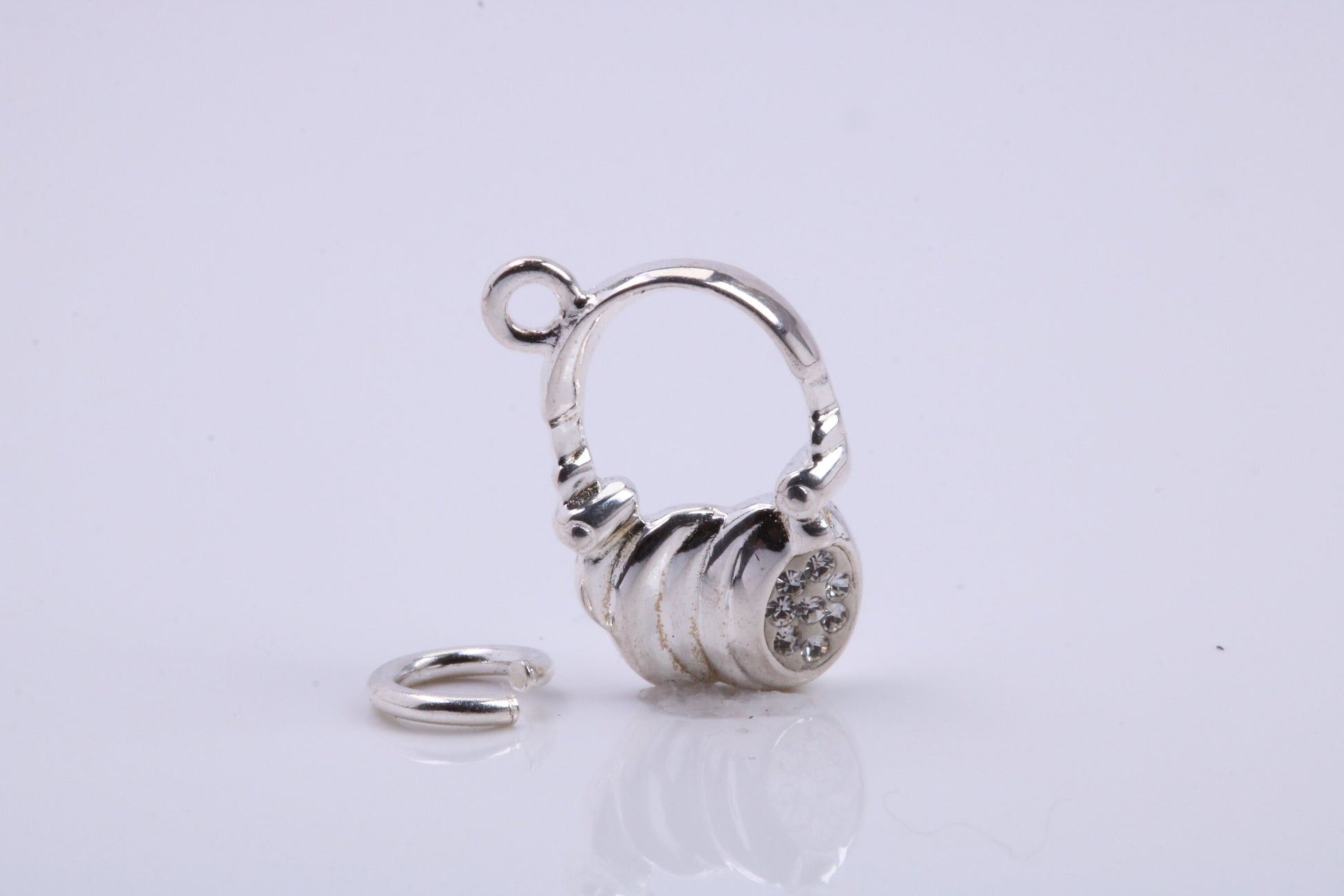 Head Phone Charm, Traditional Charm, Made from Solid 925 Grade Sterling Silver, Complete with Attachment Link