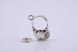 Head Phone Charm, Traditional Charm, Made from Solid 925 Grade Sterling Silver, Complete with Attachment Link
