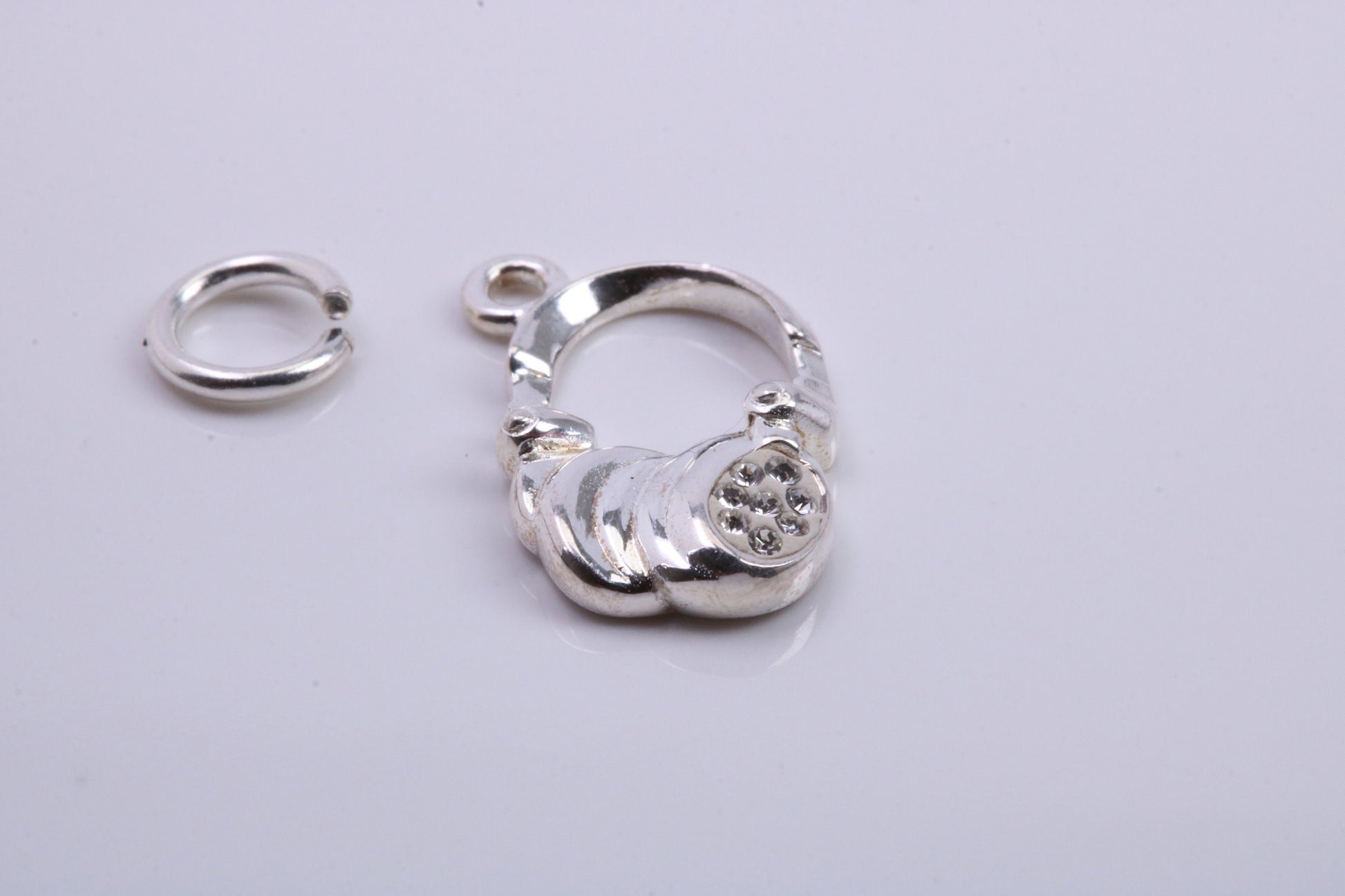 Head Phone Charm, Traditional Charm, Made from Solid 925 Grade Sterling Silver, Complete with Attachment Link