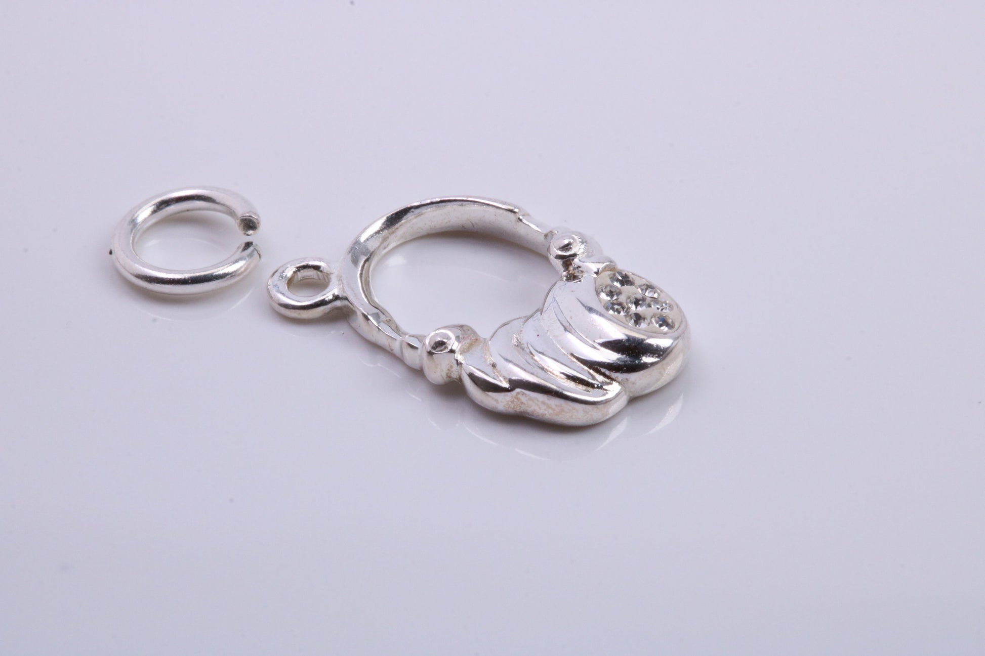 Head Phone Charm, Traditional Charm, Made from Solid 925 Grade Sterling Silver, Complete with Attachment Link